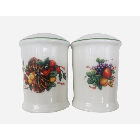 Vintage William James Ceramic Porcelain Holiday Fall Salt And Pepper Shaker - Picture 1 of 16